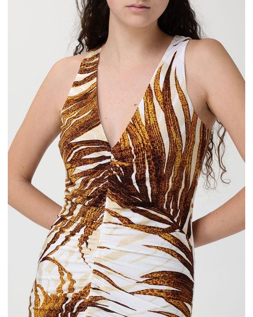 Just Cavalli White Printed Jersey Mini Dress