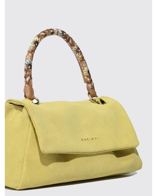 Orciani Yellow Sveva Longuette Suede Bag