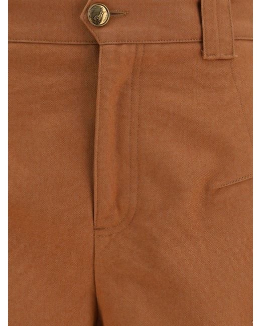 Chloé Pink ChloÉ High-Waisted Wide-Leg Cotton Trousers With Slant Pockets