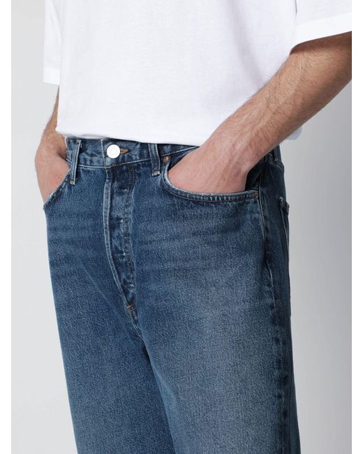 Agolde Blue Mid-Rise Straight Fit Jeans With A Five-Pocket Design for men