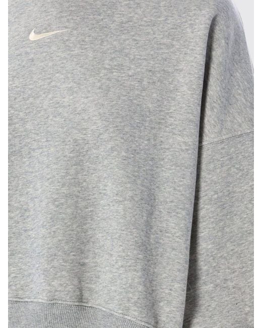 Nike Gray Cotton Crewneck Sweatshirt With Logo
