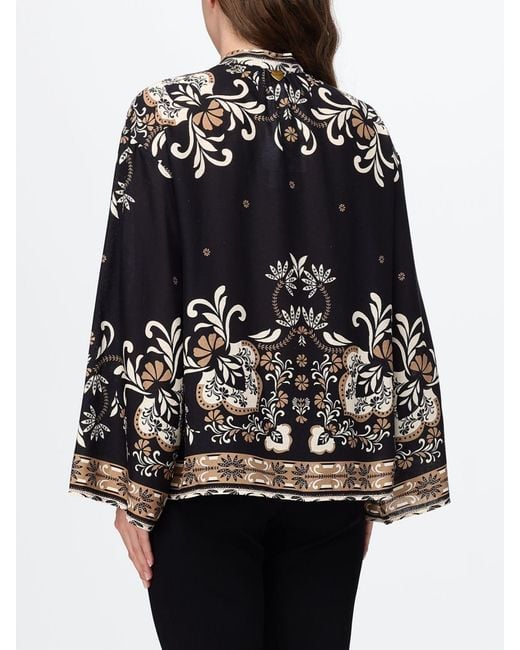 Twinset Black Liberty Cotton Kaftan