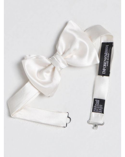 Emporio Armani White Bow Tie for men