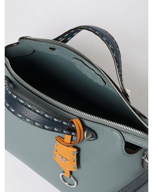 Fendi Blue Mittelgroße By The Way Selleria Boston Tasche