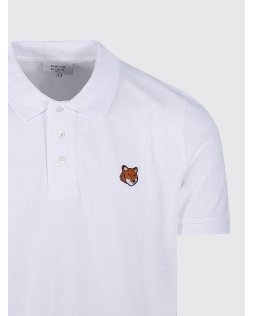 Maison Kitsuné White Maison KitsunÉ Organic Cotton Polo Shirt for men