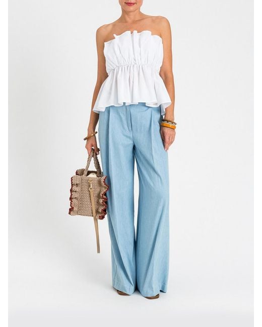 Twinset Blue Cotton Top