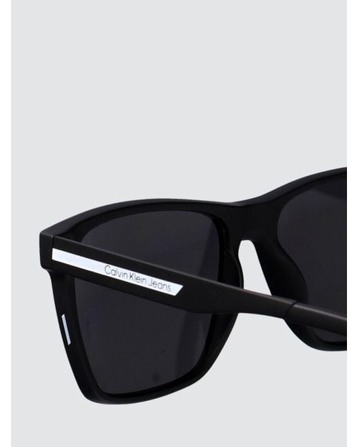 Calvin Klein White Aviator Acetate Sunglasses With Contrast Logo for men