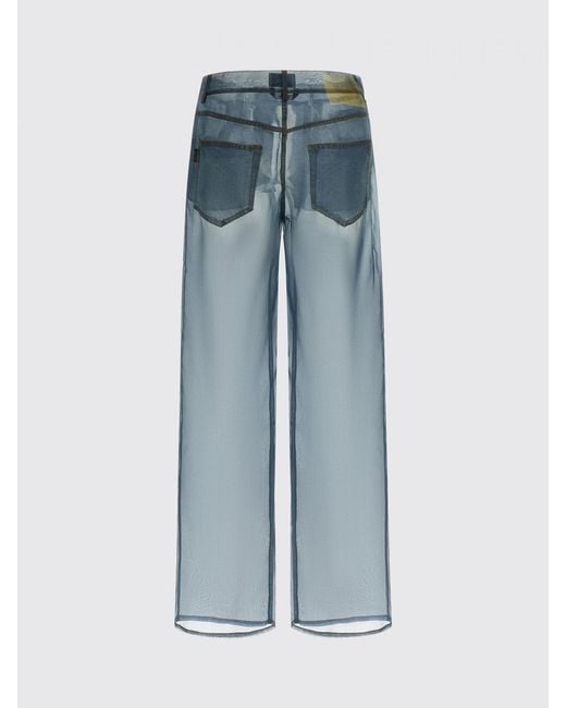 Haikure Blue Winona Wide-Leg Silk Organza Trousers