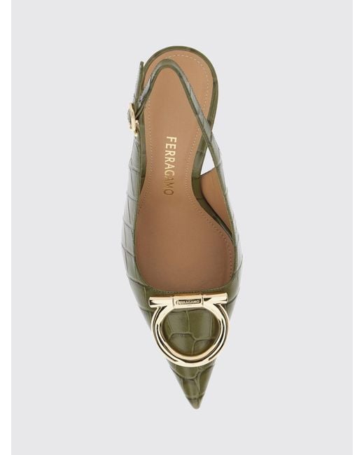 Ferragamo Metallic High Heel Shoes