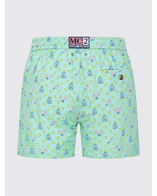 Mc2 Saint Barth Green Printed Boxer Swim Trunks for men