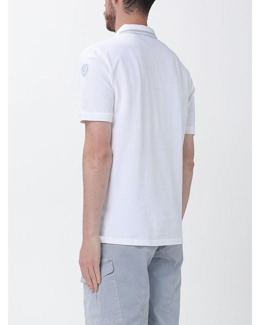 Blauer White Cotton Polo Shirt for men