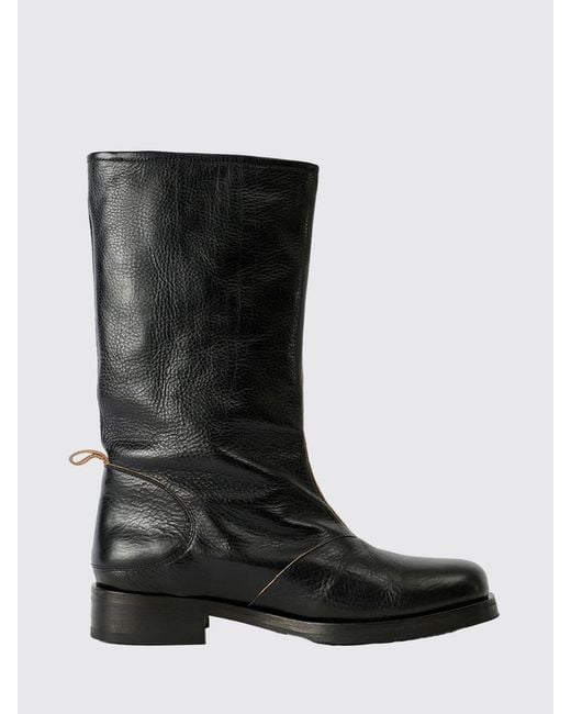 Our Legacy Black Haul Hammered Leather Boot