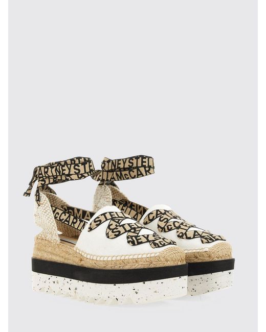 Stella McCartney Natural Gaia Organic Cotton Canvas Wedge Espadrilles