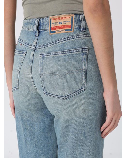 DIESEL Blue Cotton Denim Straight Jeans