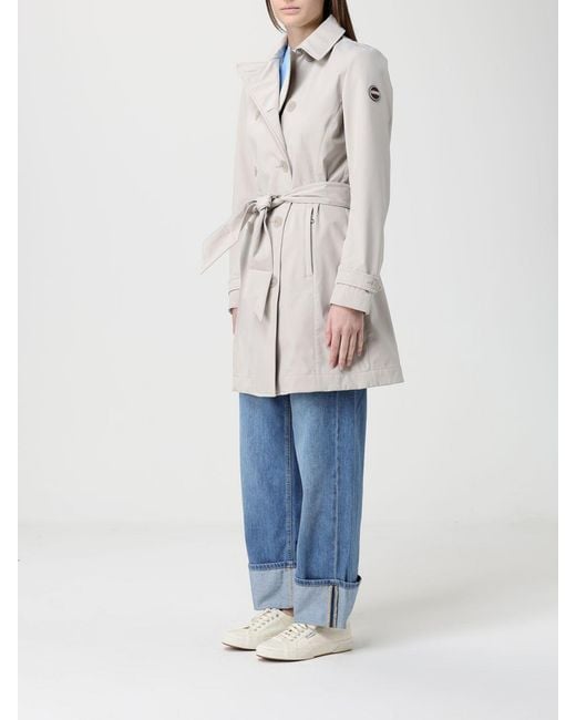 Colmar Blue Double-Breasted Polyester Trench Coat