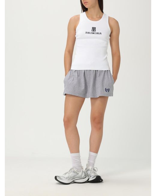 Balenciaga White Logo Motif Tank Top