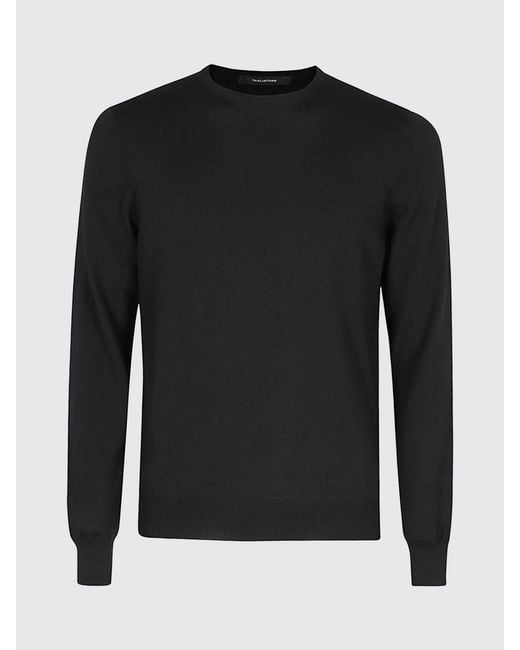 Tagliatore Blue 100% Wool Crew-Neck Jumper With Ribbed Trims for men