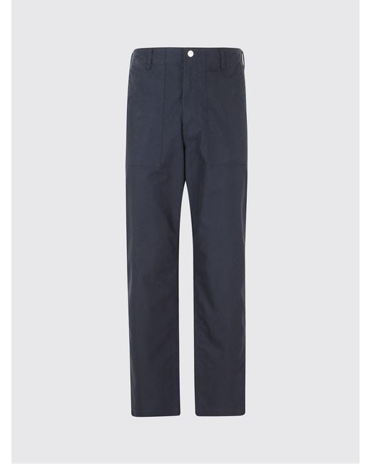 Edwin Blue Cotton Straight Trousers for men