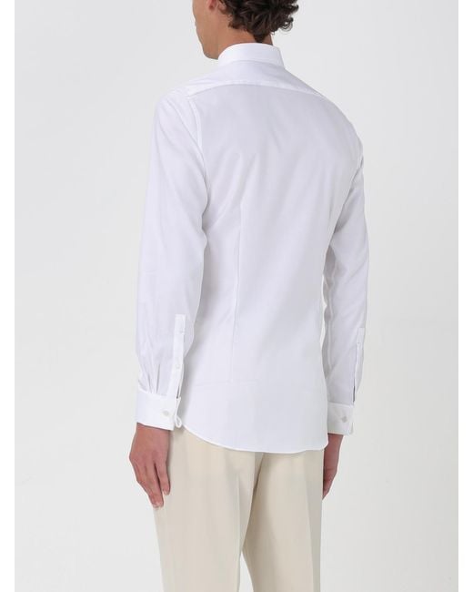 Michael Kors White Classic Cotton Dress Shirt for men