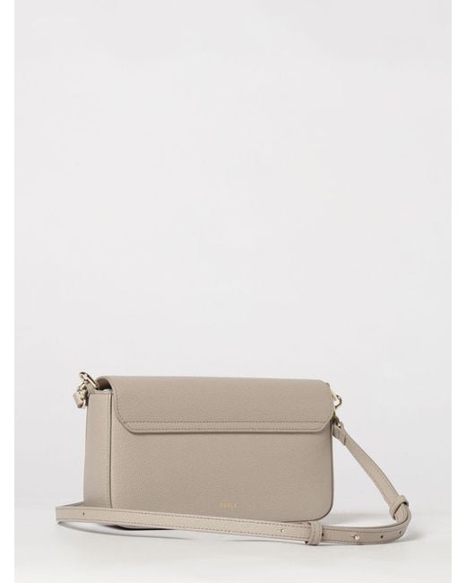 Furla Natural Iride Leather Crossbody Bag By With Flap Closure