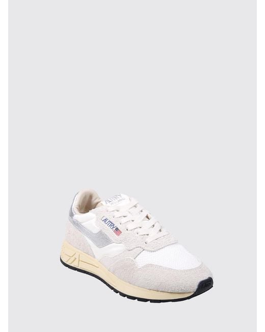 Autry White Reelwind Suede And Nylon Sneakers