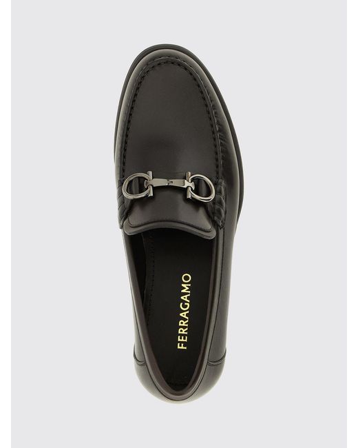 Ferragamo White Gancini Leather Loafers for men