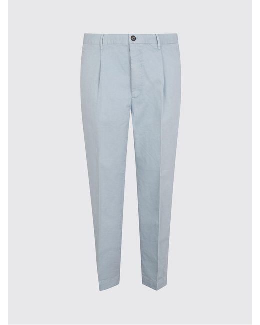Incotex Blue Cotton Blend Chino Trousers for men