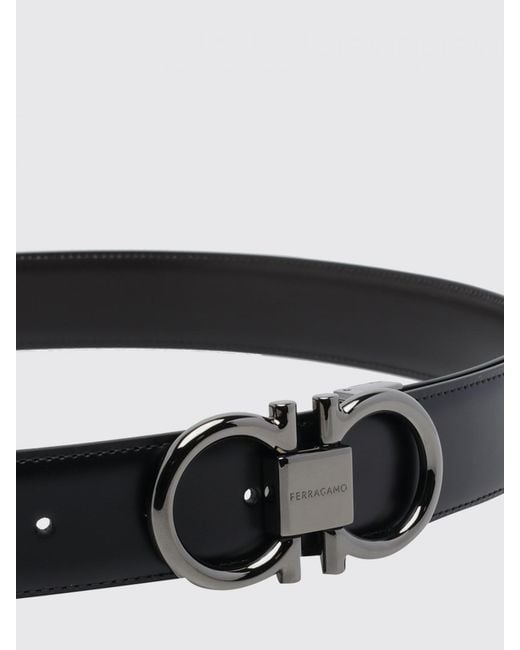 Ferragamo White Reversible And Adjustable Gancini Belt for men
