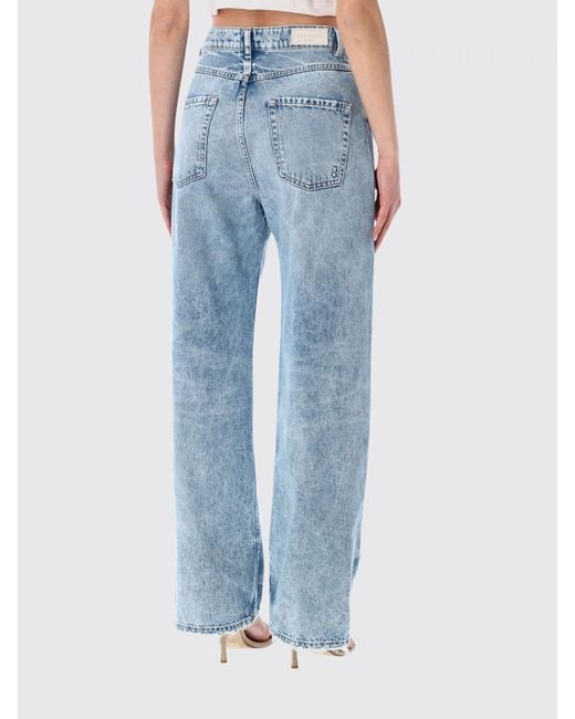 ICON DENIM Blue Poppy High-Waisted Wide-Leg Organic Jeans