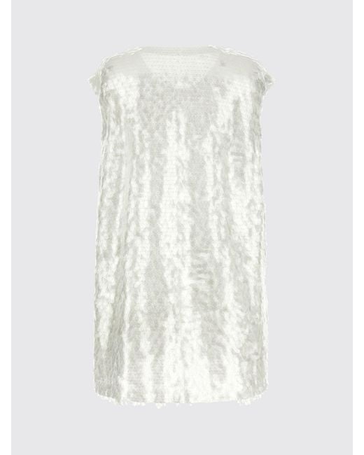 Norma Kamali White Sequin Top
