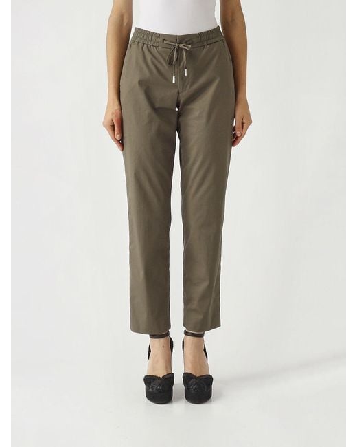PT Torino Natural Stretch Cotton Blend Cropped Trousers