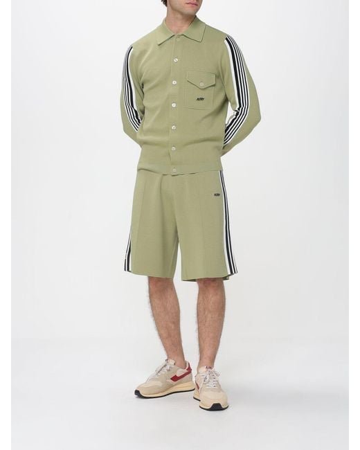 Autry Green Polo Cardigan With Stripes for men