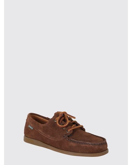 Sebago Brown Askook Suede Boat Loafers for men