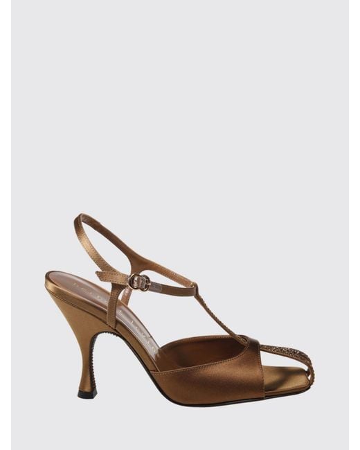 Herbert Levine Natural Hidden Gem Satin Sandal With Rhinestones