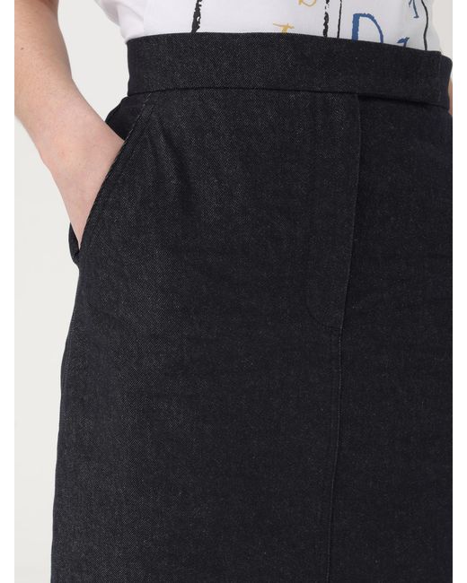 Max Mara Blue Elegant Straight Fit Long Skirt For Formal & Casual Occasions