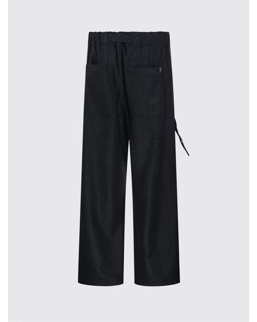 DARKPARK Black Wide-Leg Virgin Wool Trousers With Belt for men