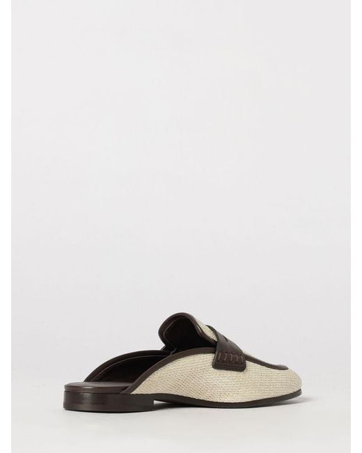 Brunello Cucinelli White Flat Mules