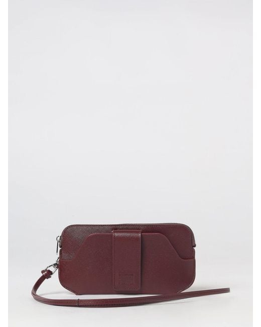 Paul Smith Purple Saffiano Calf Leather Crossbody Bag With Removable Strap for men