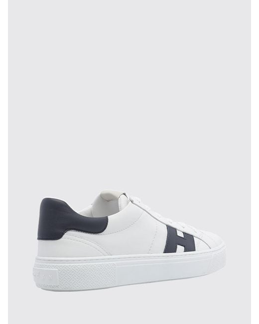 Hogan White Crosswind Smooth Calfskin Sneakers With H Logo for men