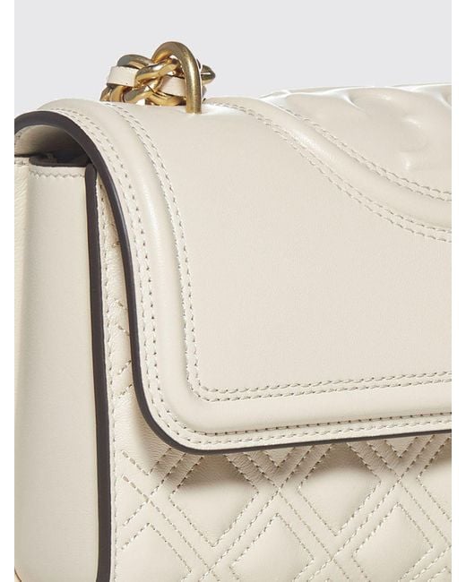 Tory Burch Natural Fleming Bag In Quilted Nappa