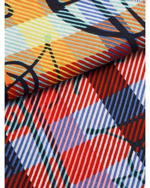 Vivienne Westwood Gray Printed Wool Scarf