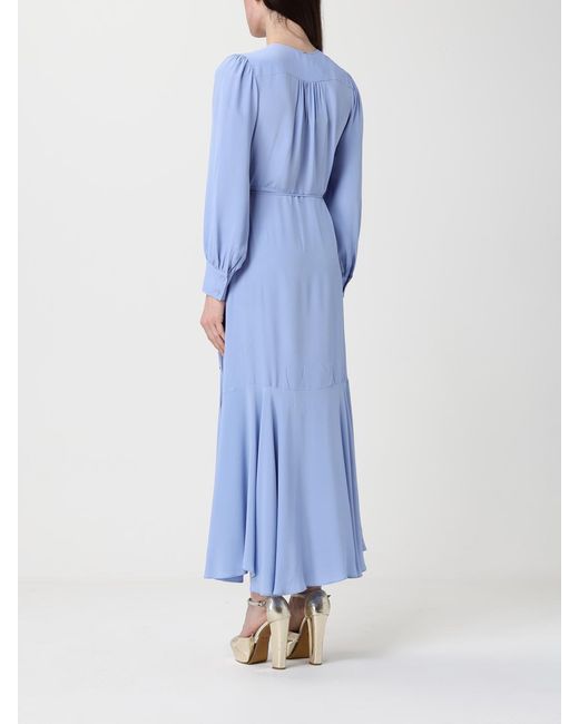 Twinset Blue Crêpe Midi Dress