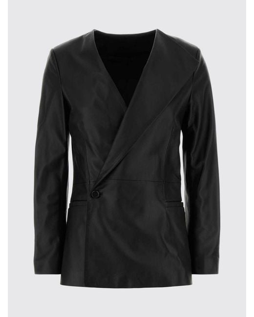 Loulou de Saison Black Leather Blazer