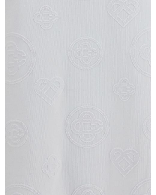 Casablanca White Tone-On-Tone Logo Cotton T-Shirt for men
