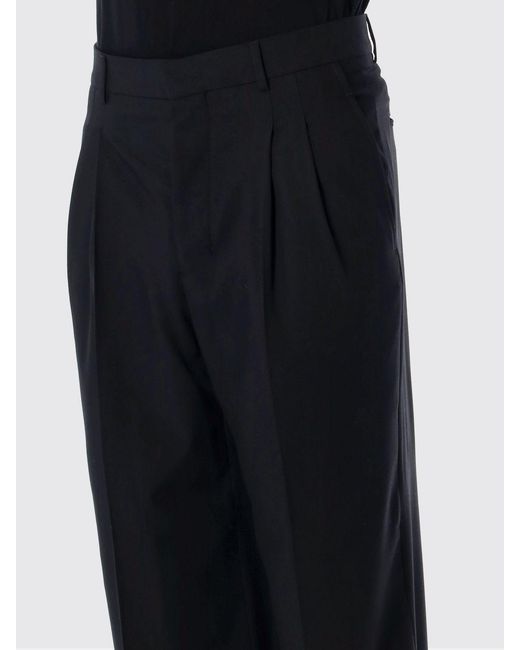 AMI Black Virgin Wool Trousers for men