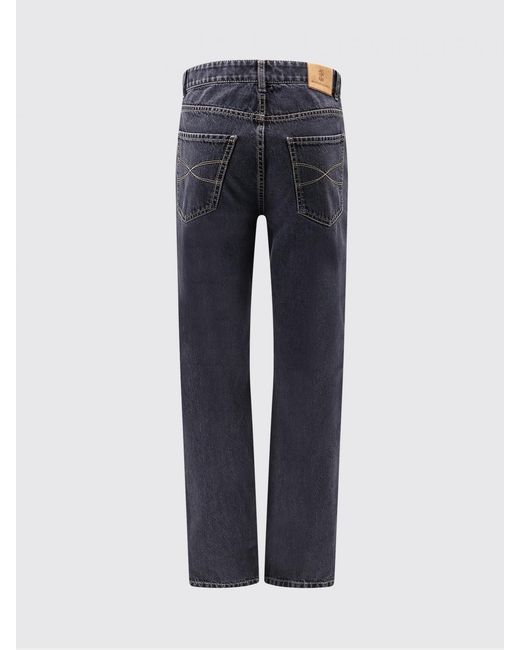 Brunello Cucinelli Blue Cotton Denim Slim Fit Jeans for men