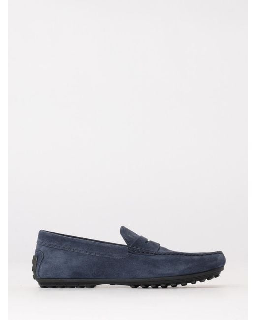 Tod's Blue Gommino Suede Loafers for men