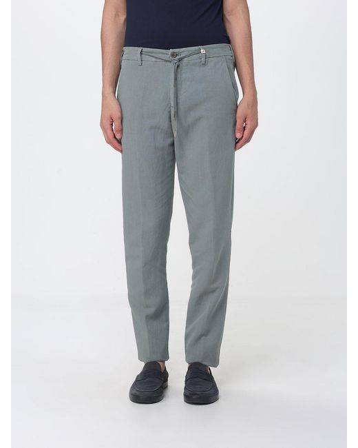 Myths Blue Linen Blend Drawstring Trousers Pt Torino for men