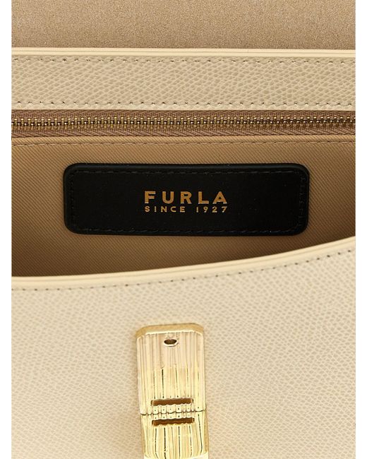 Furla Natural Iride Leather Crossbody Bag By With Flap Closure