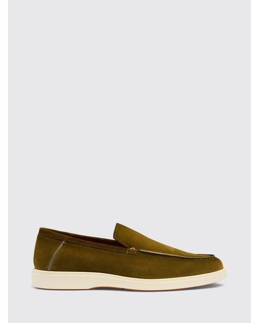 Santoni Green Botanist Suede Loafer for men